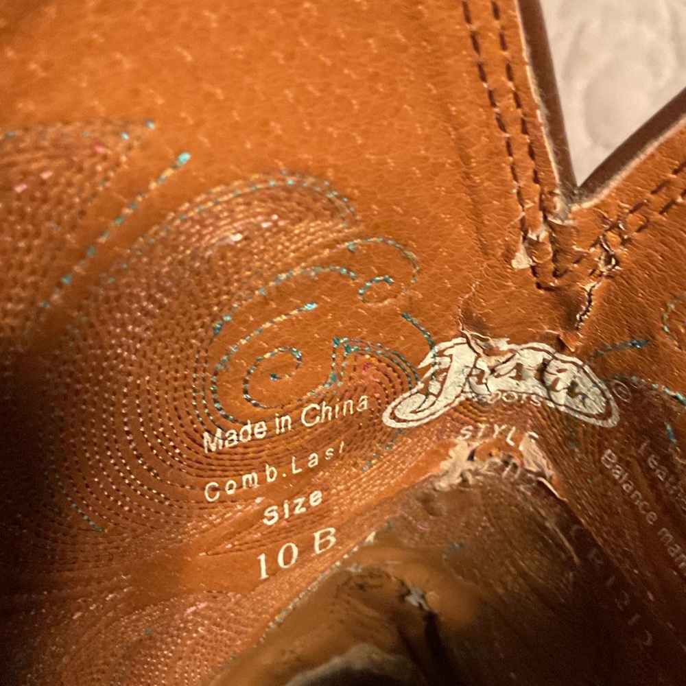Justin Embroidered Leather Western Boots - image 4